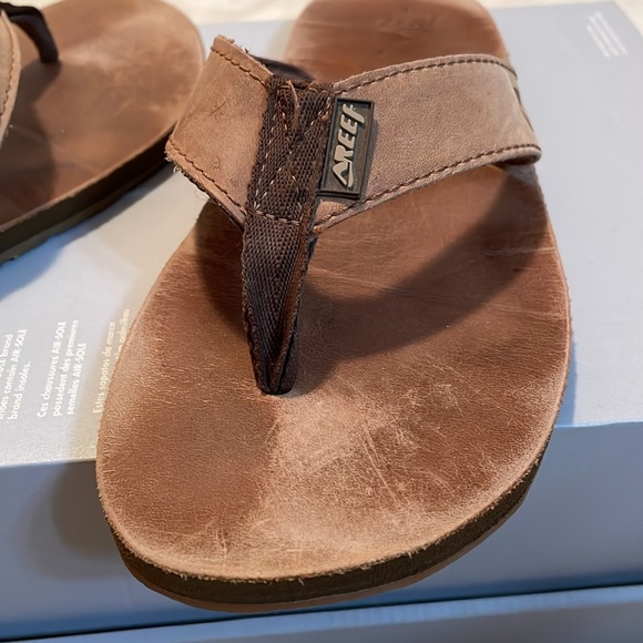 Reef leather smoothy flip flop men’s size 10 - Picture 4 of 11